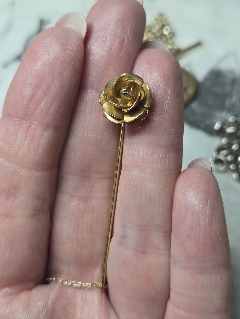 Gold Filled Rose Pin